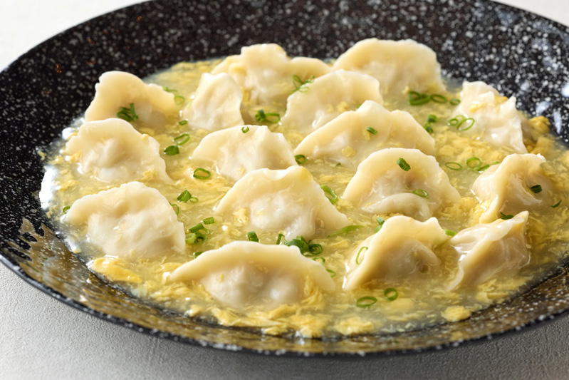 水餃子の玉子あんかけ