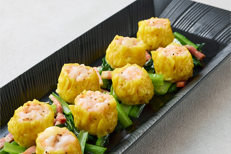 お料理プランⅢ③海老とチーズお焼売仕立て ブラックペッパーの香り