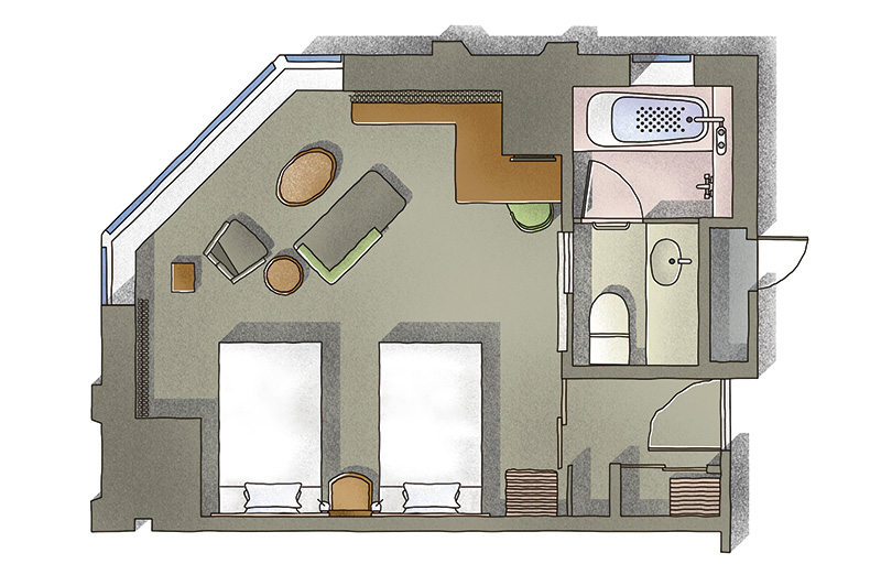 Plan of guestrooms (example)