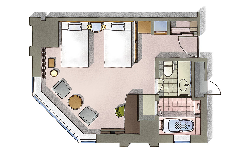 Plan of guestrooms (example)
