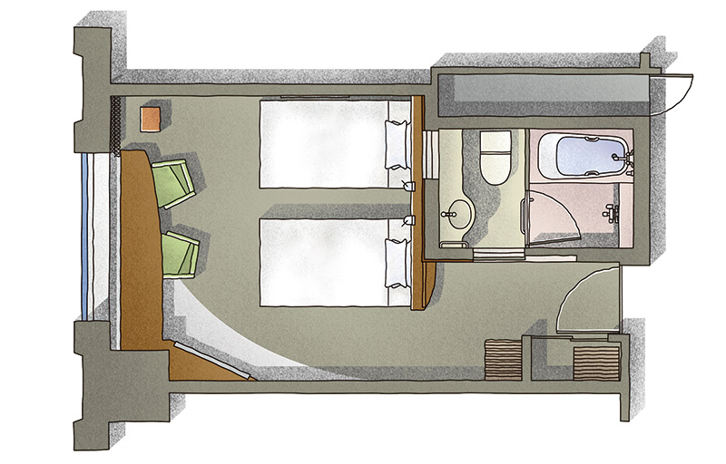 Plan of guestrooms (example)