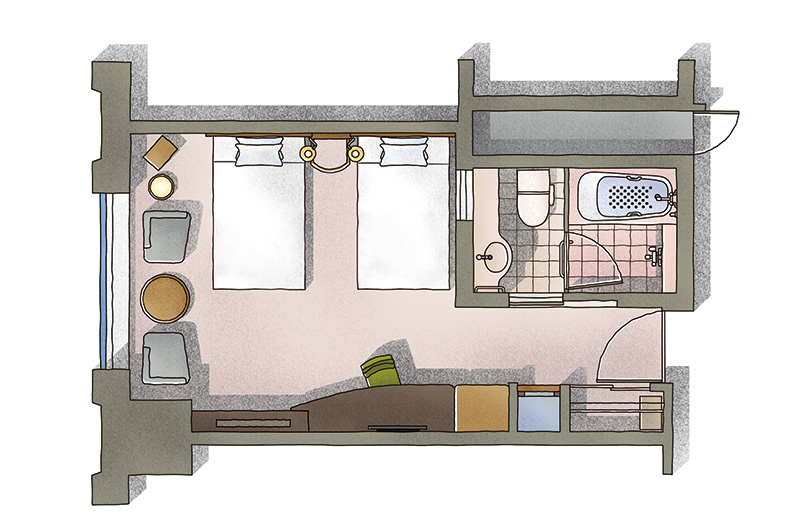 Plan of guestrooms (example)