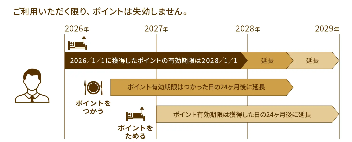 ご利用いただく限り、ポイントは失効しません。